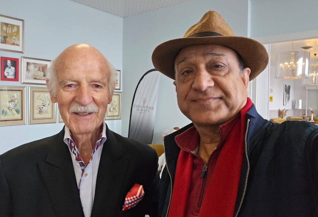 Chef Anton Mosimann presents Life is a Circus to Ahmad Shafiq with Rana Mashood at EURHODIP Board Meeting in Switzerland (1)