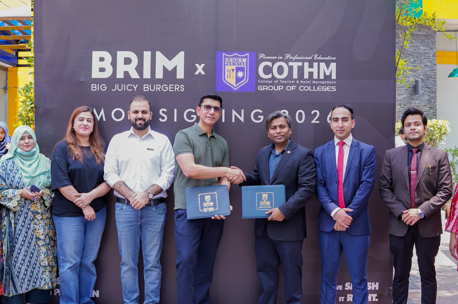 COTHM and Brim Burgers Pakistan signing MoU