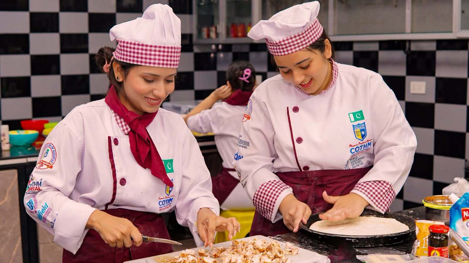 Professional baking practical exam at COTHM Pakistan